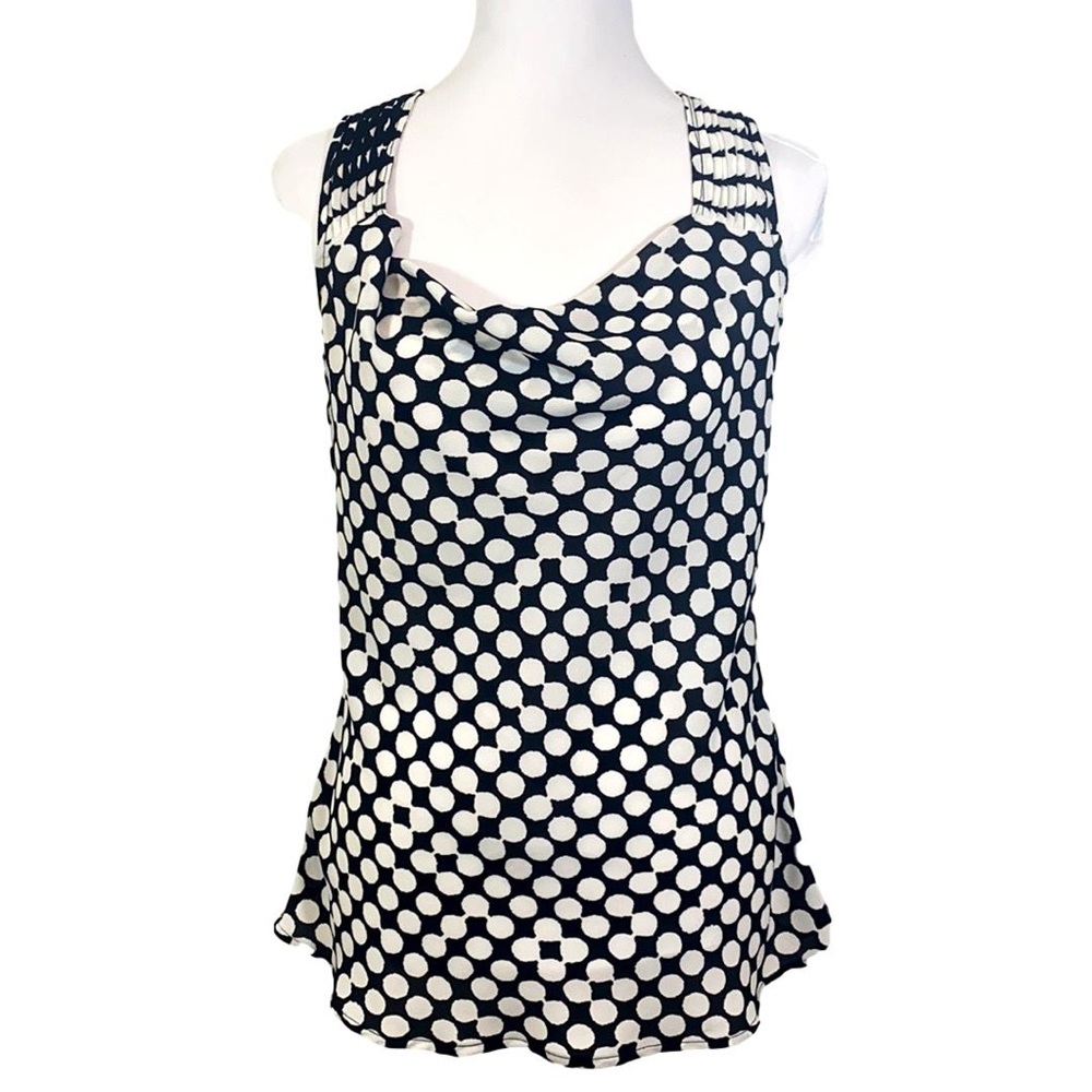 Banana Republic Black & White Tank Sheared Straps